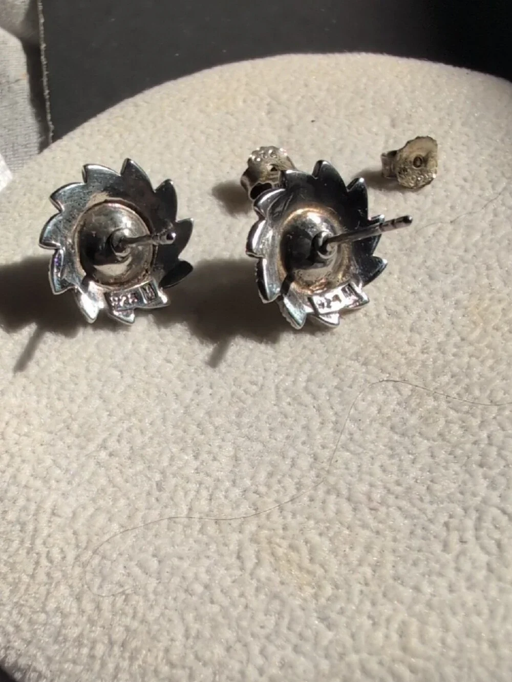 Sterling Silver Marcasite And Grey Pearl Pendant & Earrings Set